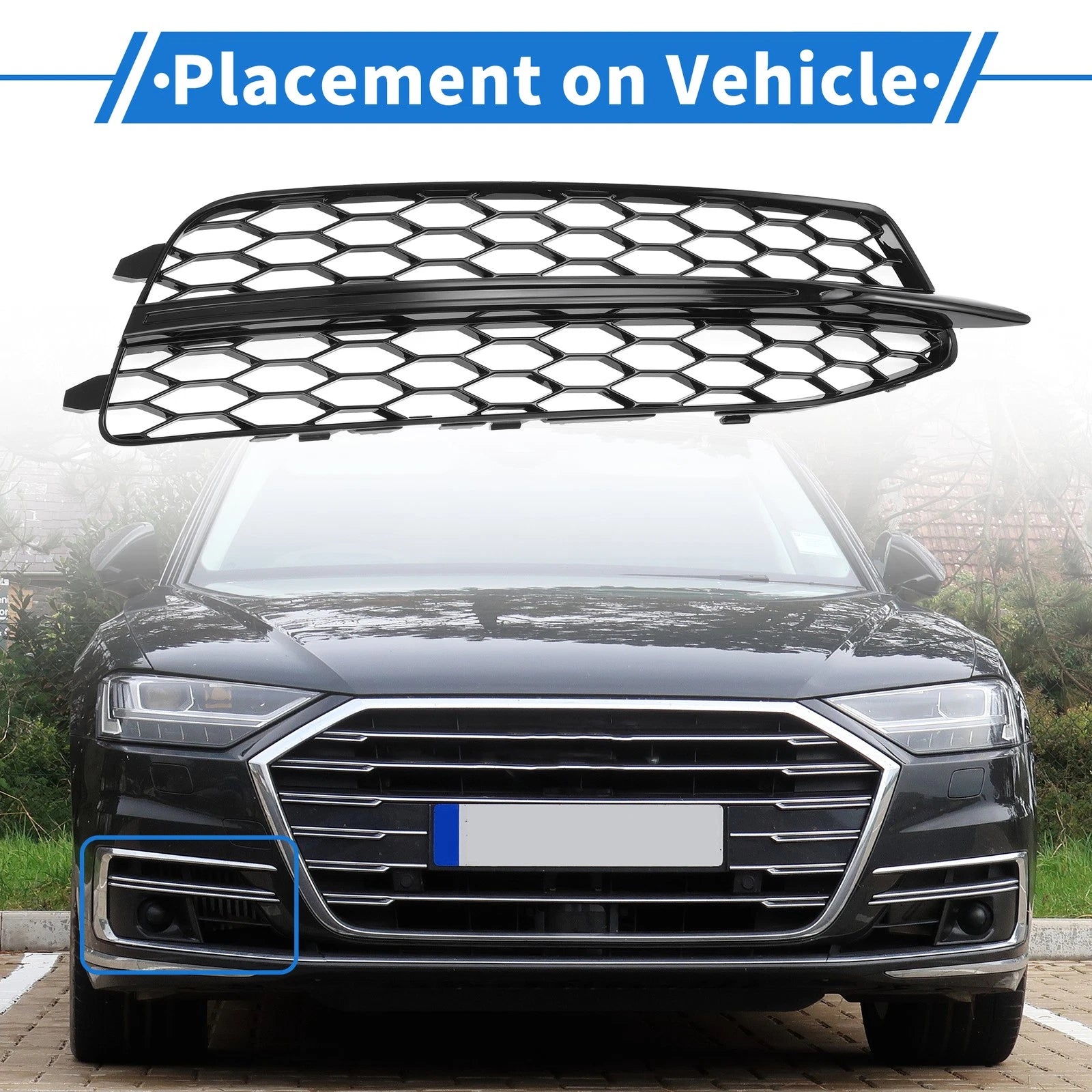 1pc Fog Light Grill for Audi A6 C7 (2011–2014) No. 4G0807682D