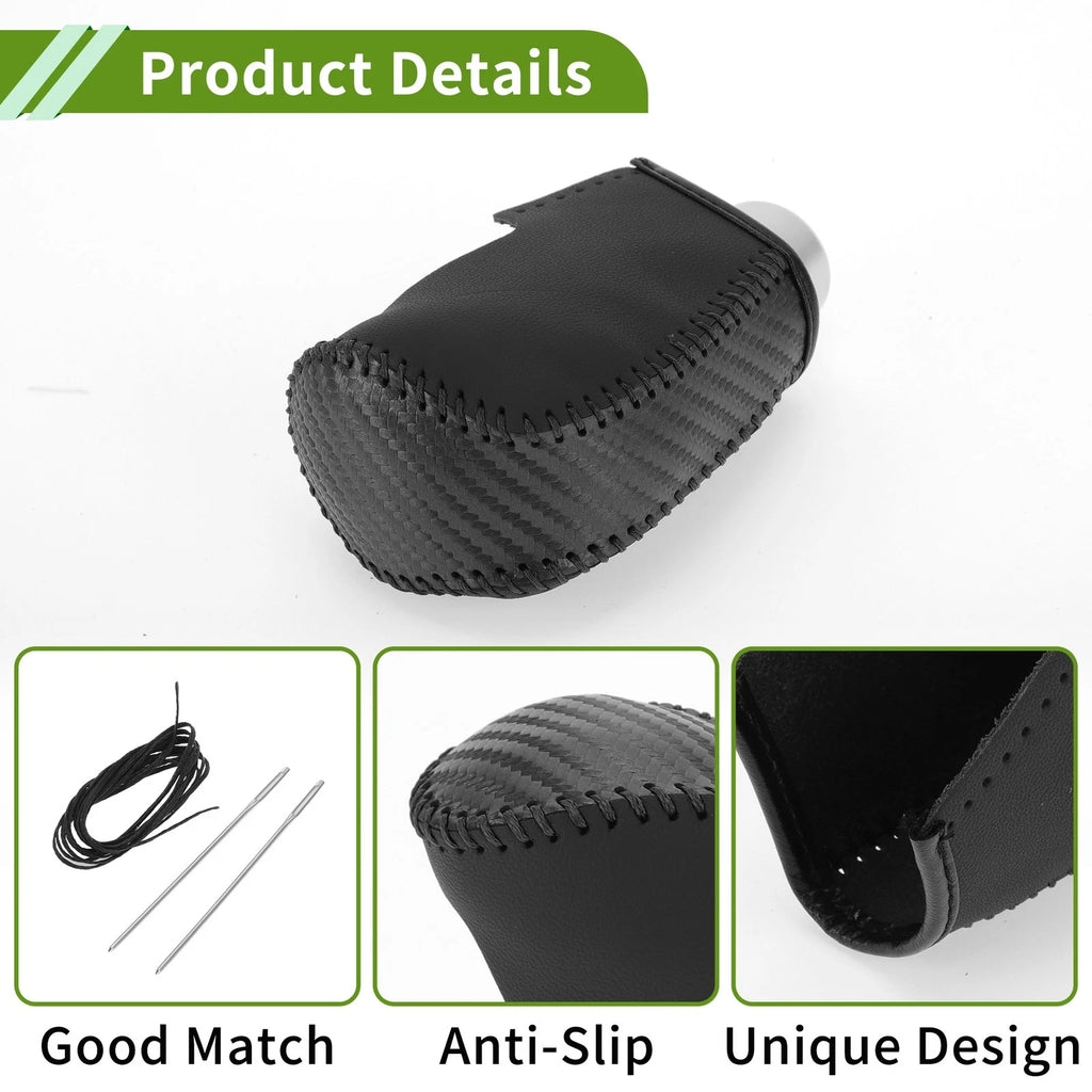 1 Pc Gear Shift Knob Cover for Mazda 3 (2014–2018) Black Carbon Fiber
