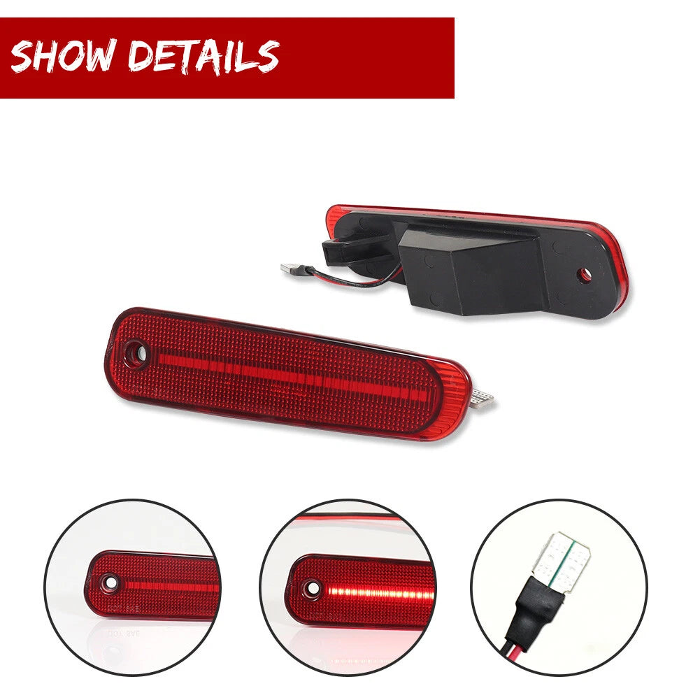 2X Red LED Rear Bumper Side Marker Lights for Nissan 300ZX Z32 (1990–1996)