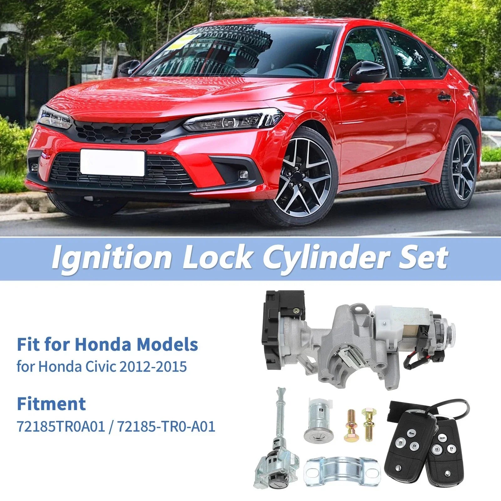 Ignition Lock Cylinder Set for Honda Civic (2012-2015)