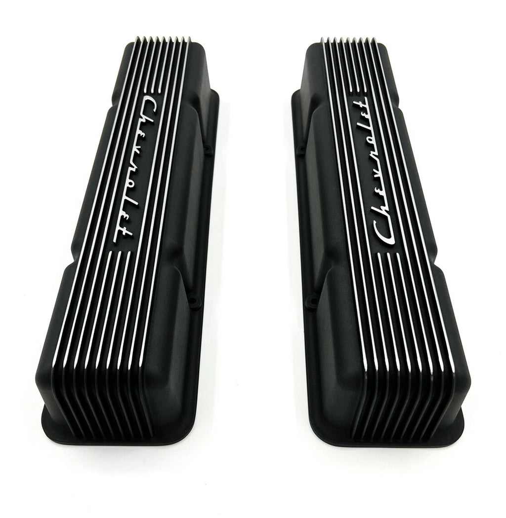 Valve Covers Replacement Finned Chevrolet Script for Small Block Chevy 350 (1968–1970)