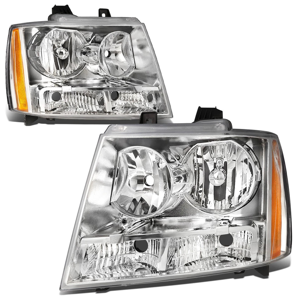 Pair of Chrome Housing Amber Corner Headlights for Avalanche/Suburban (2007–2014)