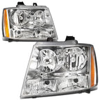 Pair of Chrome Housing Amber Corner Headlights for Avalanche/Suburban (2007–2014)