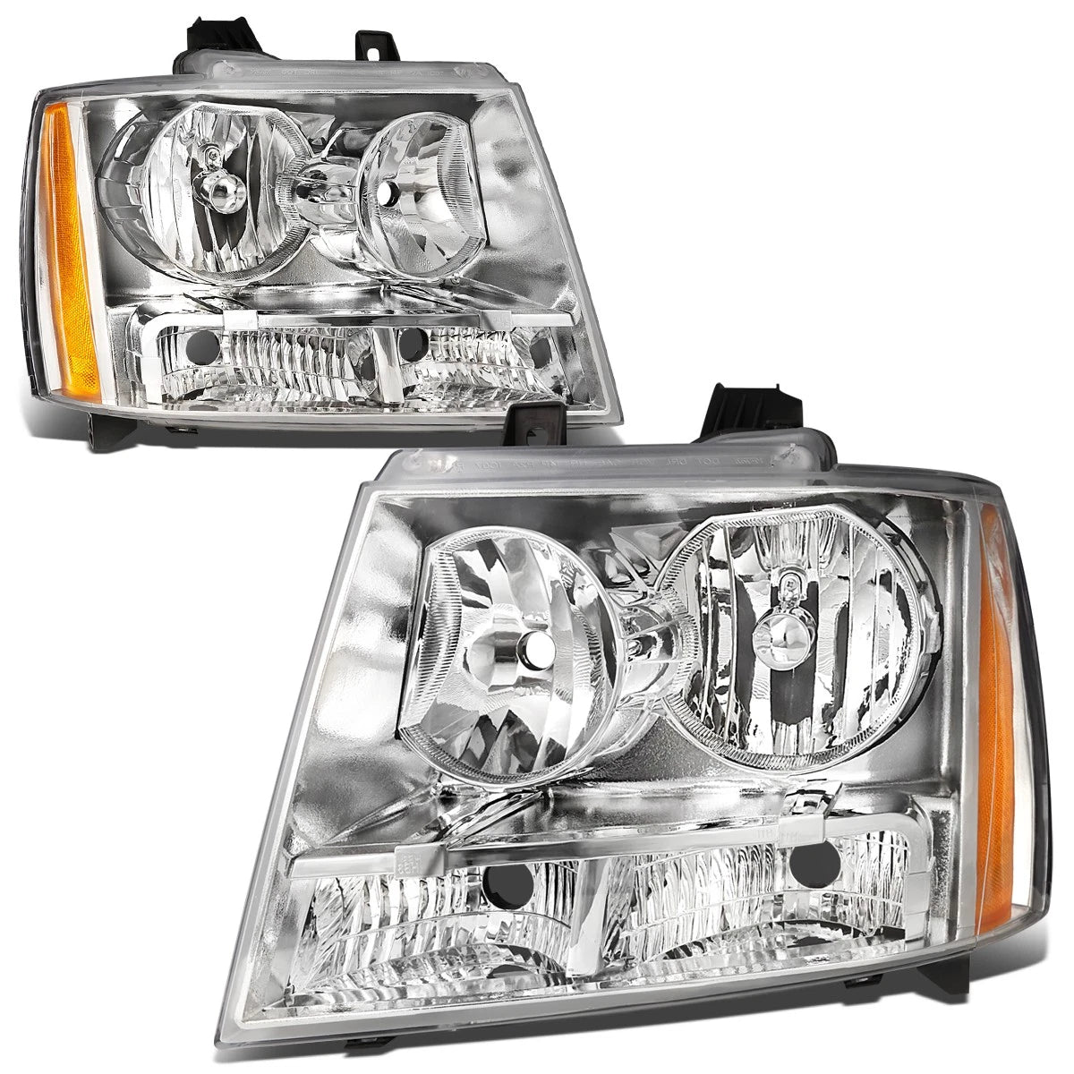 Pair of Chrome Housing Amber Corner Headlights for Avalanche/Suburban (2007–2014)