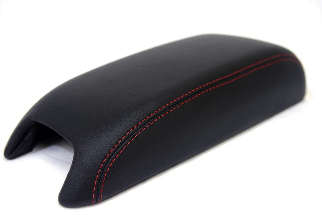 Leather Synthetic Console Armrest Cover for Dodge Journey (2011–2020) Red Stitch
