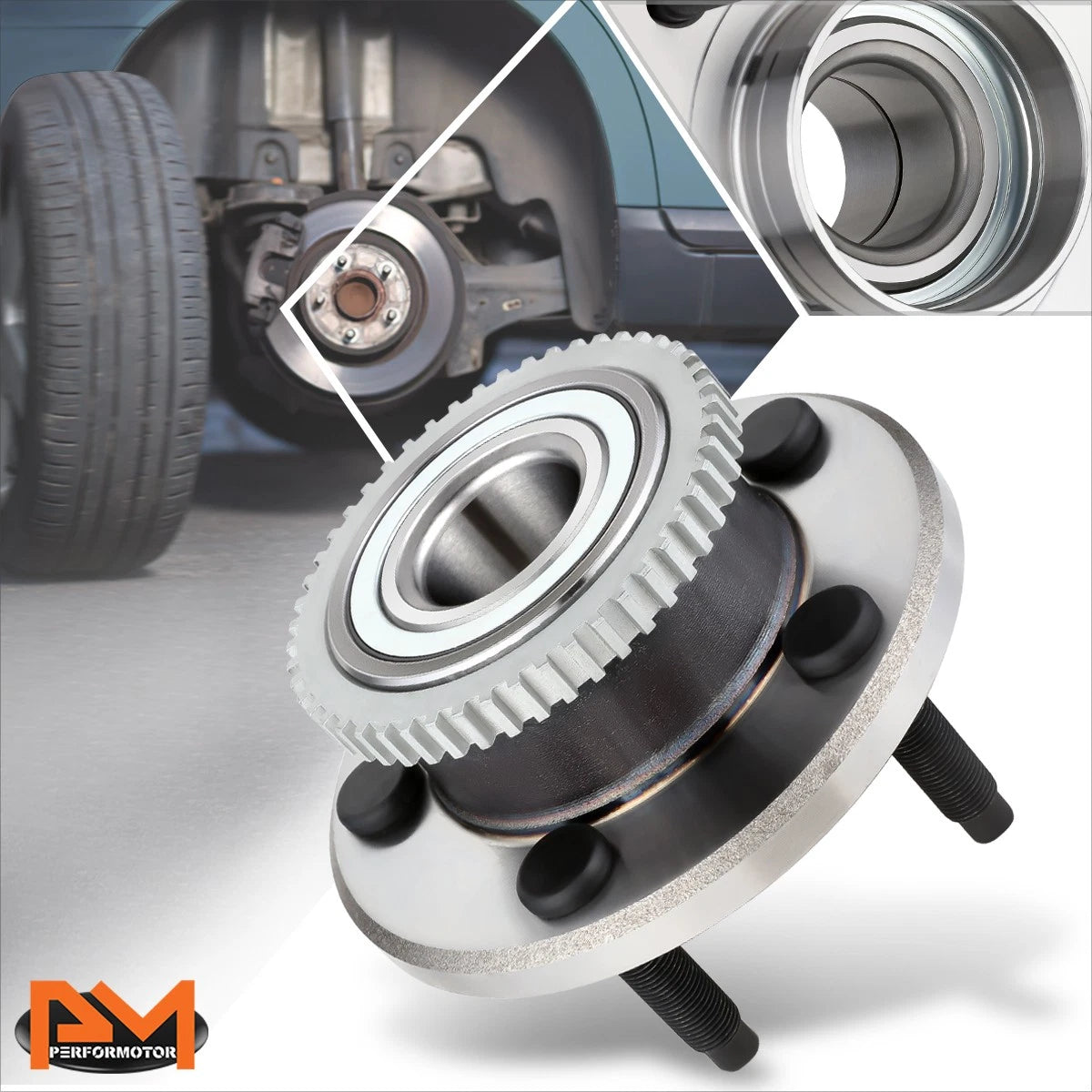 Front Left Right Wheel Hub Bearing Assembly for Mustang/Avanti (2005–2014) + 5 Studs