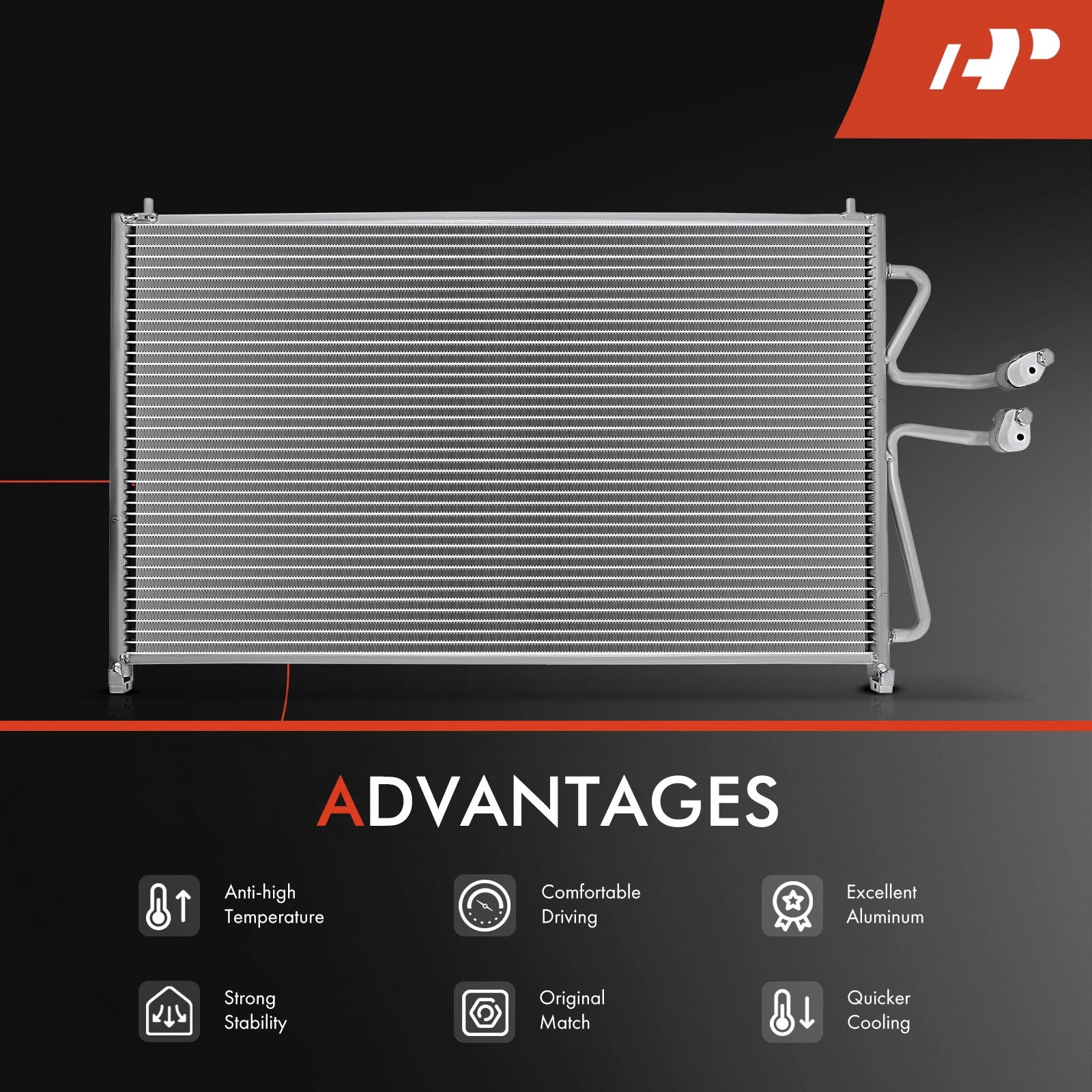 A/C Condenser with Bracket for Ford Escape Mazda Tribute (2001-2004)