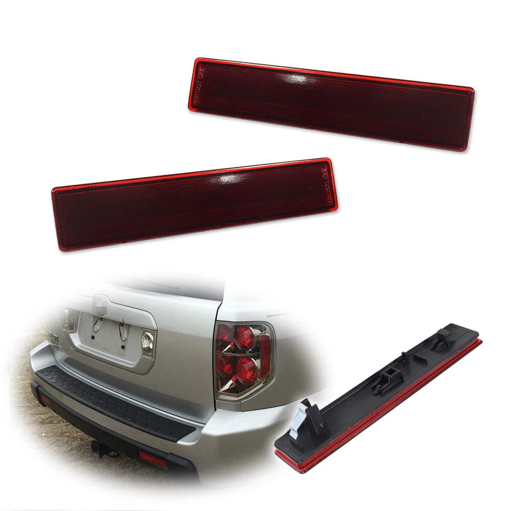Bumper Reflector Set for Honda Pilot (2006–2008) 2-Pcs Red Lens