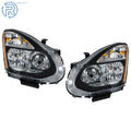 Set of 2 Headlights for Nissan Rogue (2008–2015) Black Halogen LH+RH