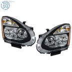 Set of 2 Headlights for Nissan Rogue (2008–2015) Black Halogen LH+RH