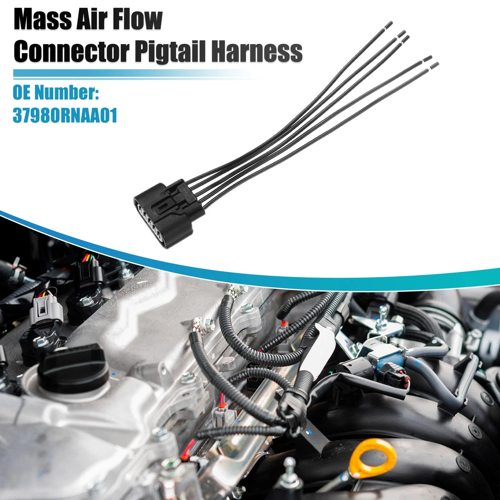 Mass Air Flow Connector Pigtail Harness No. 37980RNAA01 for Honda Accord (1990–2002)