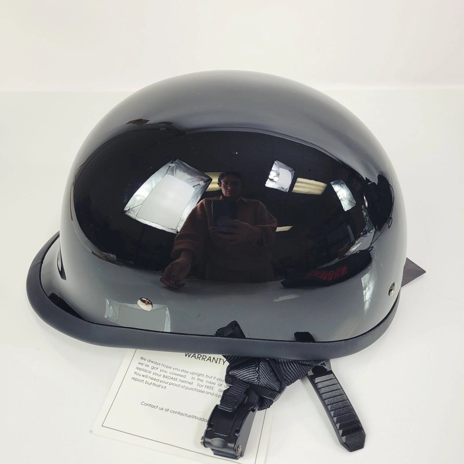 Half Helmet for Biker Trooper (Gloss Black, Size XS)