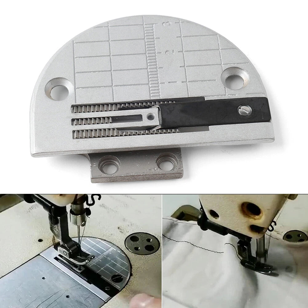 Set of 1 Flat Car Anti-Crease Needle Plate & Feed Dog for Juki DDL-5550, 8300