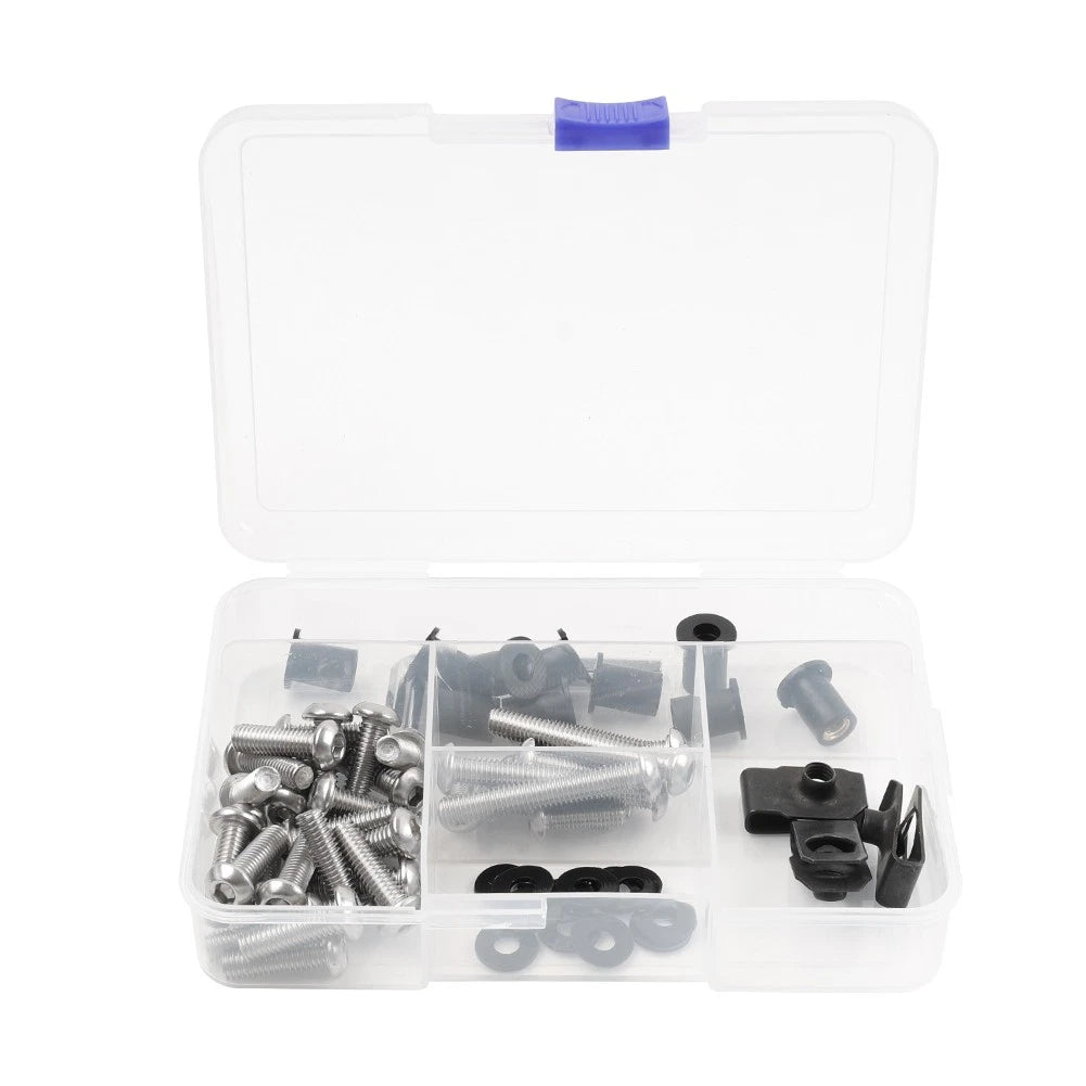 Fairing Bolts Kit for Kawasaki ZX10R (2006–2007) - Metal & Plastic, Black