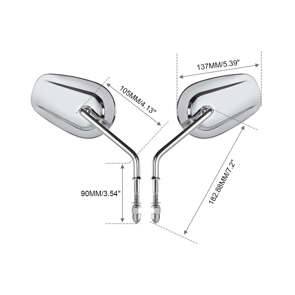 Chrome Rear View Mirrors for Harley Sportster XL 883 1200 (2004–2023)