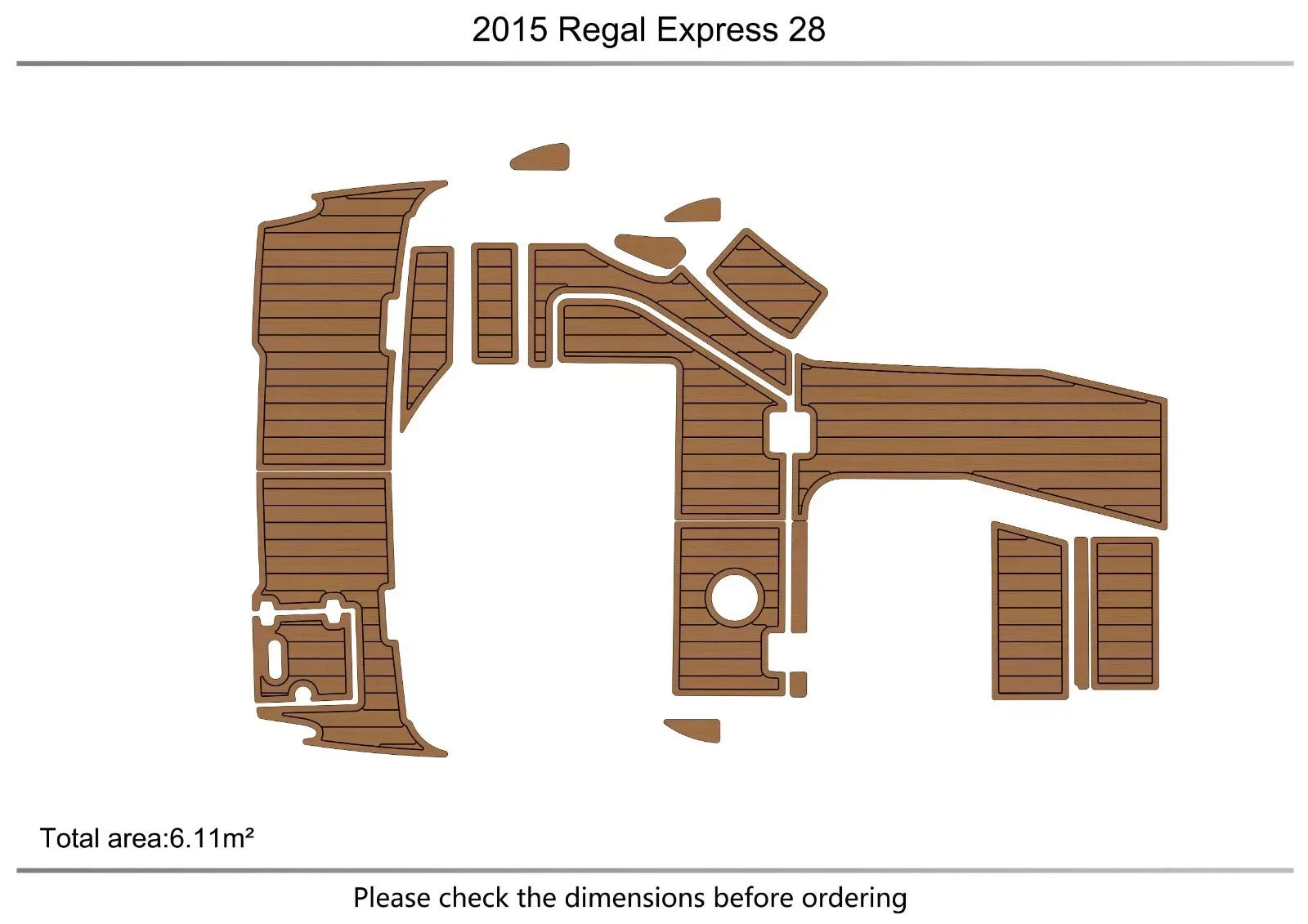EVA Foam Faux Teak Deck Floor for Regal Express 28 (2015)