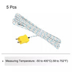 Set of 5 KType Temperature Probes with Long Cable for Automotive Use