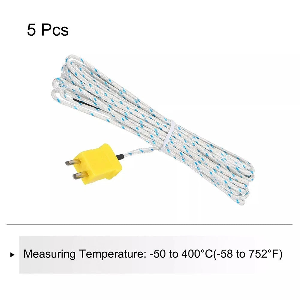 Set of 5 KType Temperature Probes with Long Cable for Automotive Use