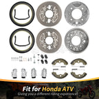 Front Brake Drums Plate Shoes Kit for Honda Foreman 400 TRX400FW (1995–1998)