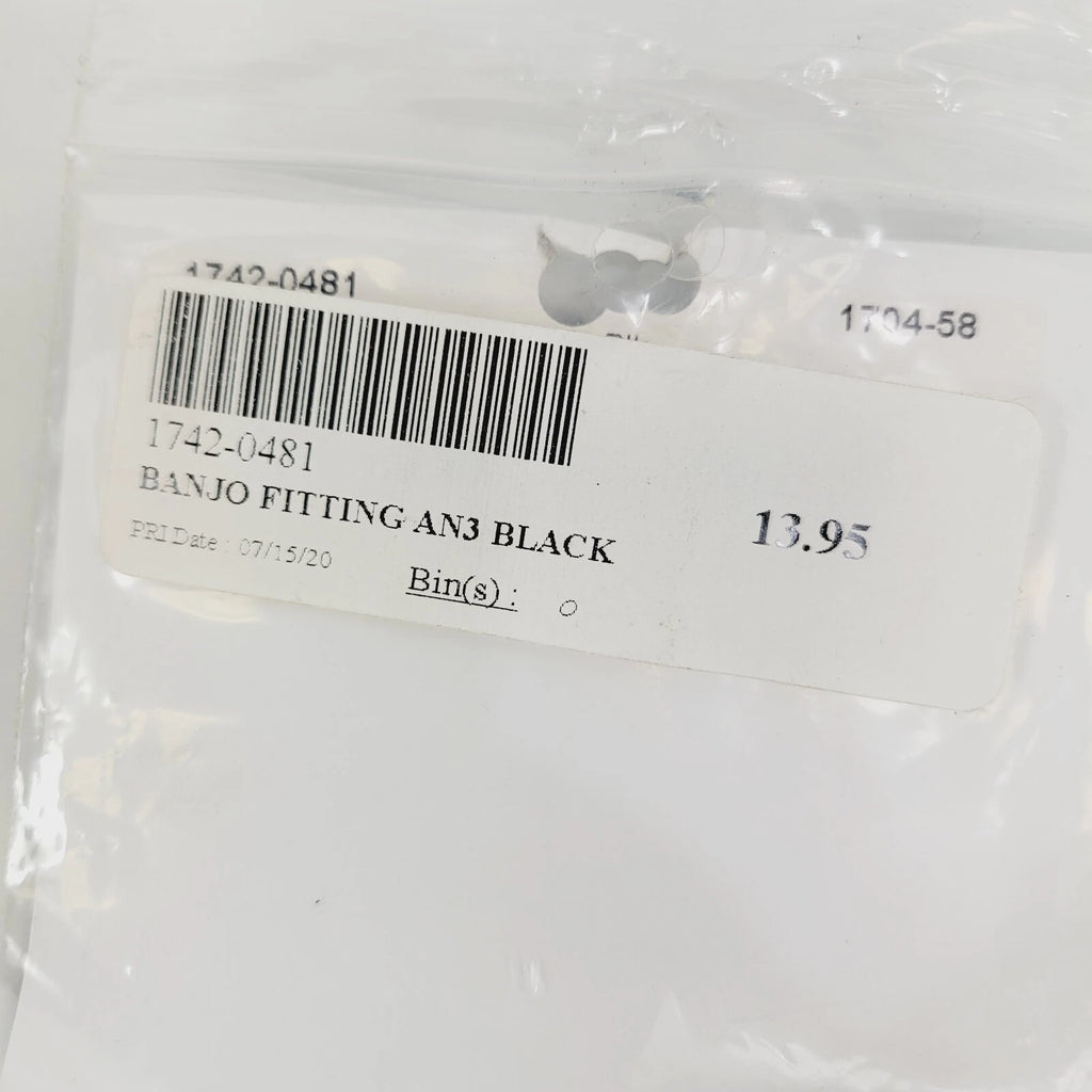 Banjo Fitting 10 mm AN3 180° Black for Harley (1704-58)