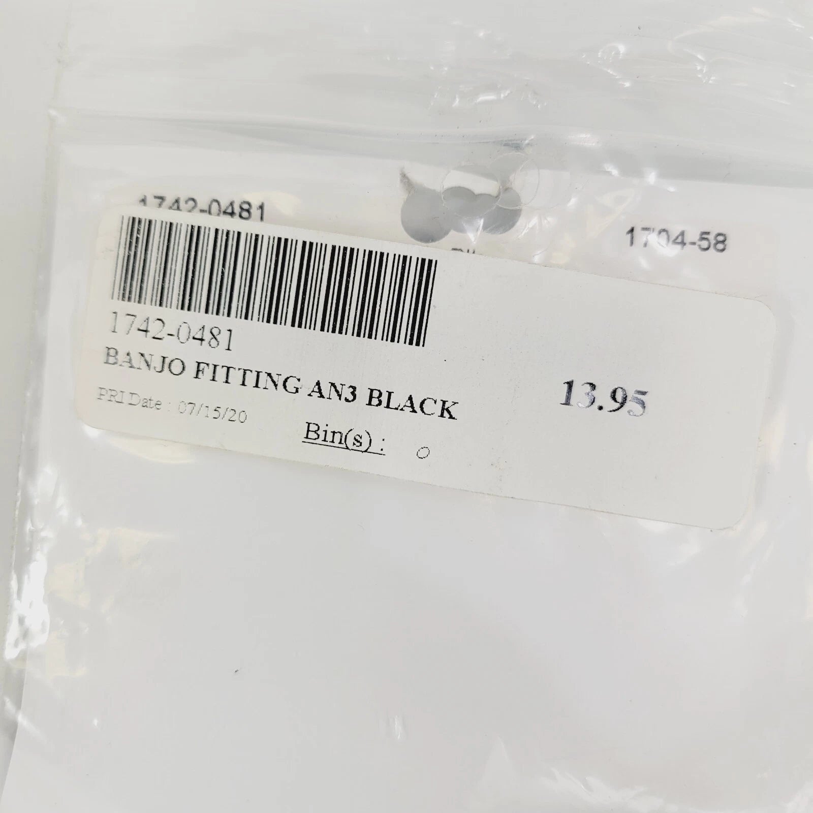 Banjo Fitting 10 mm AN3 180° Black for Harley (1704-58)