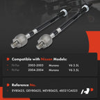 2X Front Inner Tie Rod Ends for Nissan Murano (2003-2004)