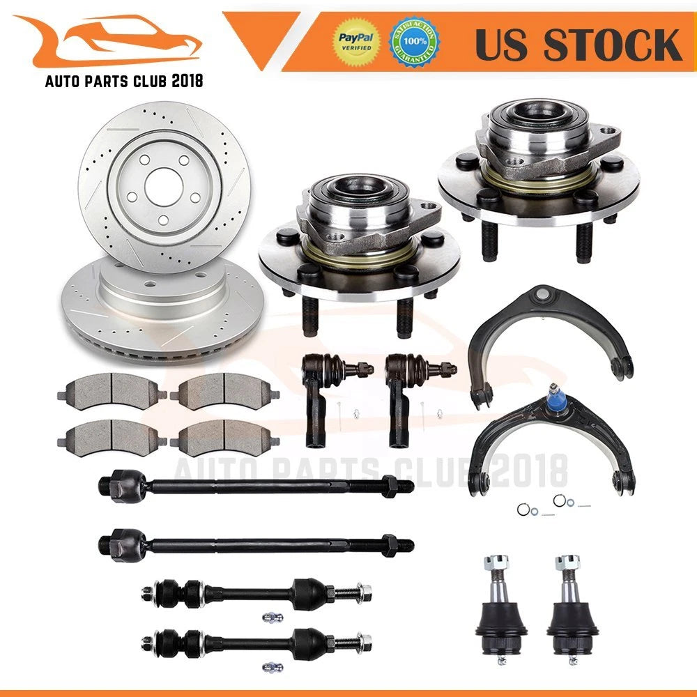 Set of 2 Front Control Arm Kits & Wheel Hub Bearing for Dodge Ram 1500 (2006–2008)