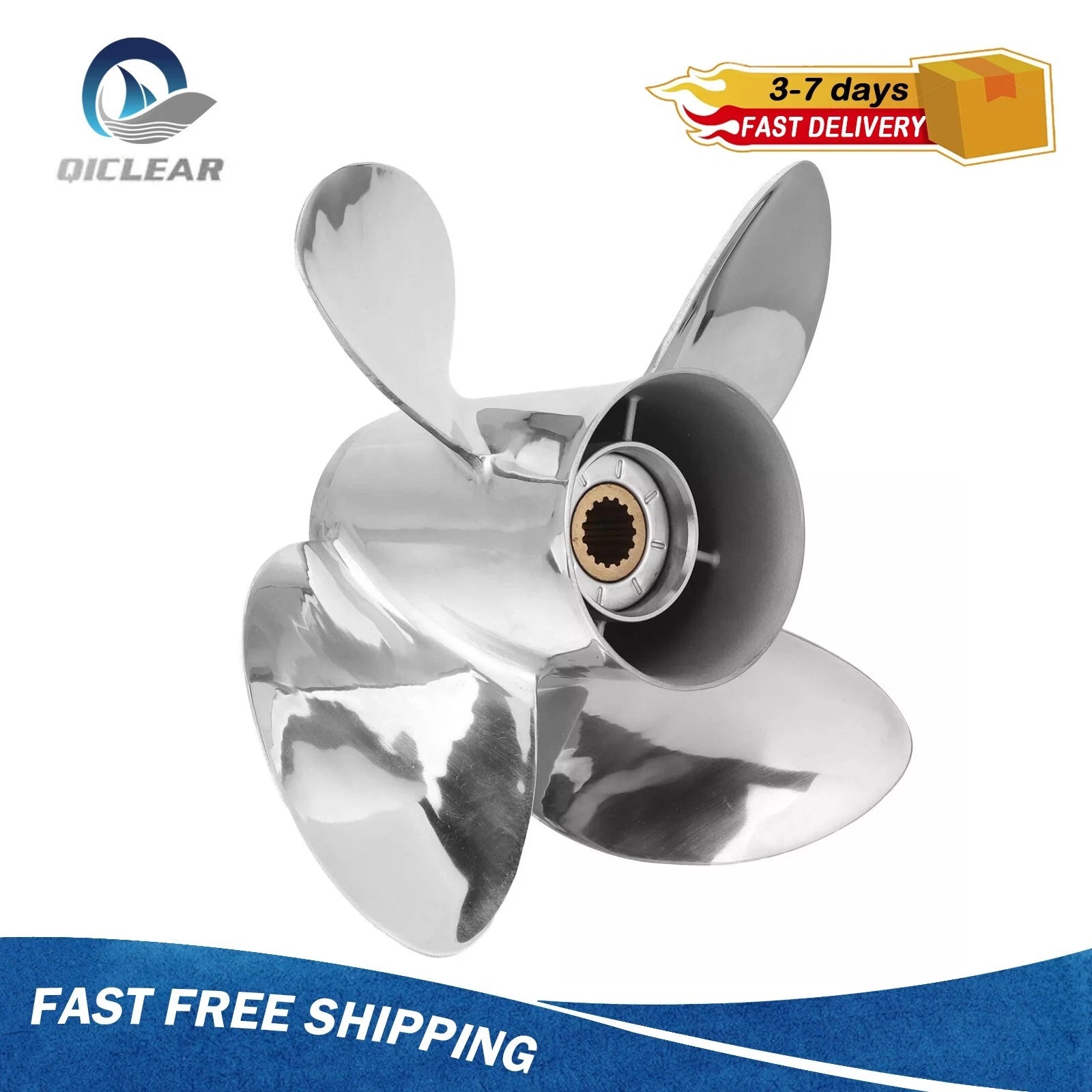 13 x 17 Outboard Boat Propeller for Yamaha 50-130 HP (15 Spline, RH)