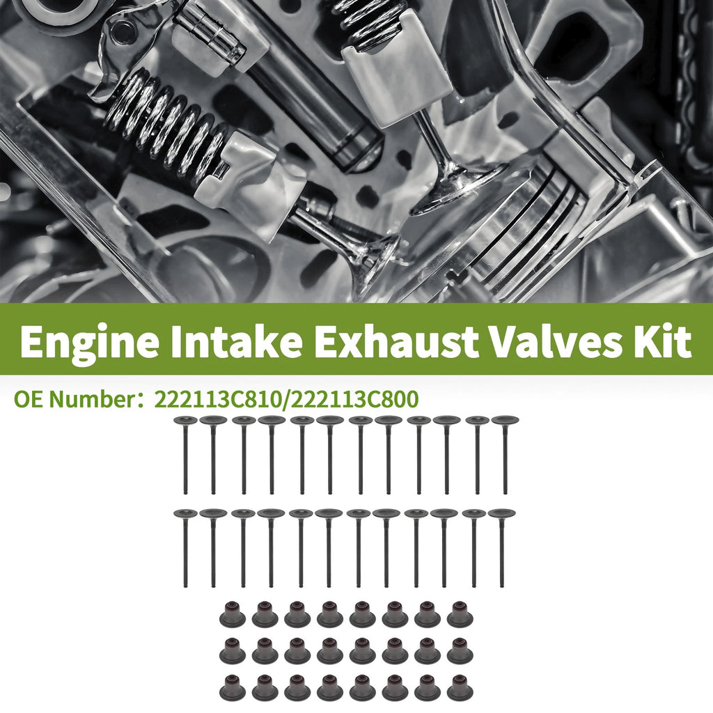Set of 8 Engine Intake Exhaust Valves Kit for Hyundai Sonata (2006–2009)