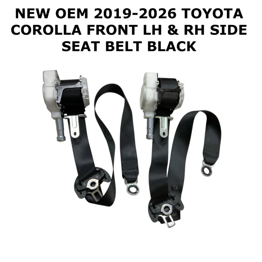Set of 2 Front LH & RH Seat Belts for Toyota Corolla (2019–2026) - Black