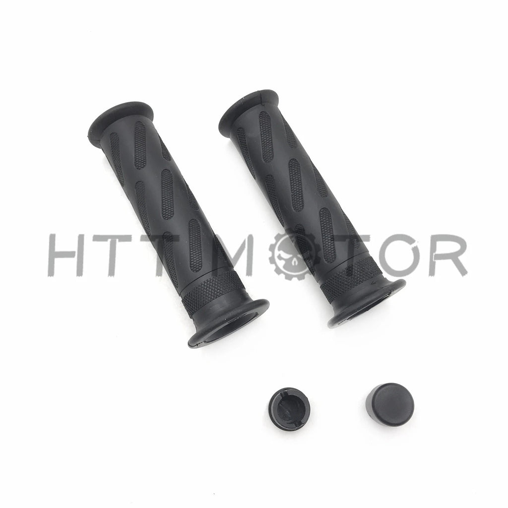 Set of 2 Black 7/8" Gel Handlebar Grips for Universal Motorcycles