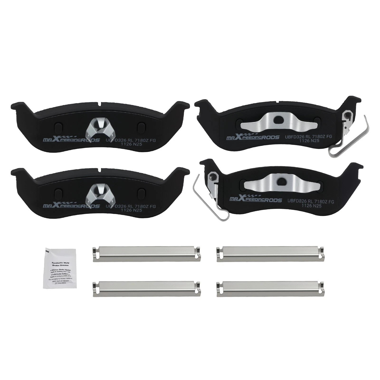 Set of 4 Rear Ceramic Brake Pads for Ford Crown Victoria, Lincoln Town Car (2003–2011)