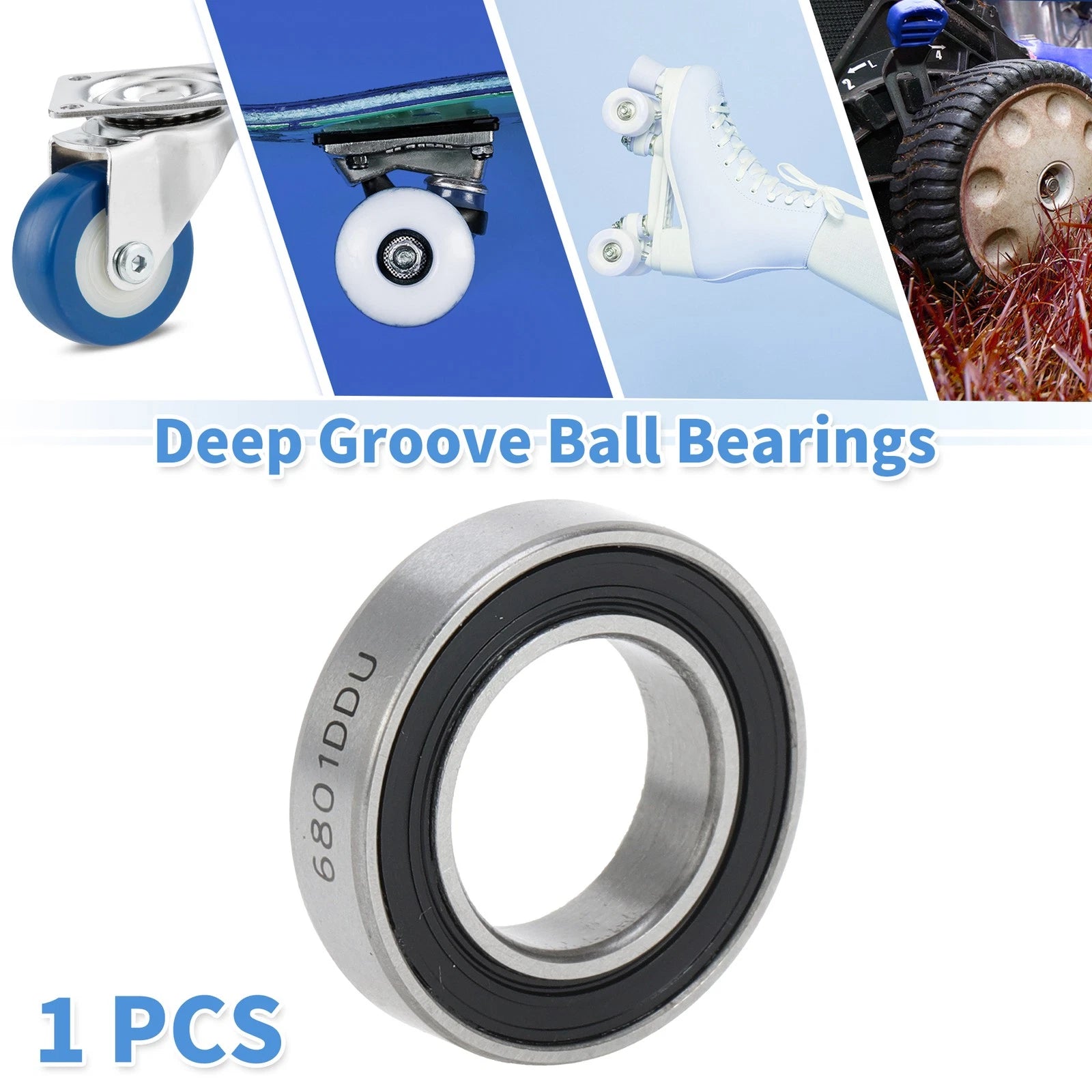 Deep Groove Ball Bearing 12x21x5mm for Scooter Skateboard (6801DD)