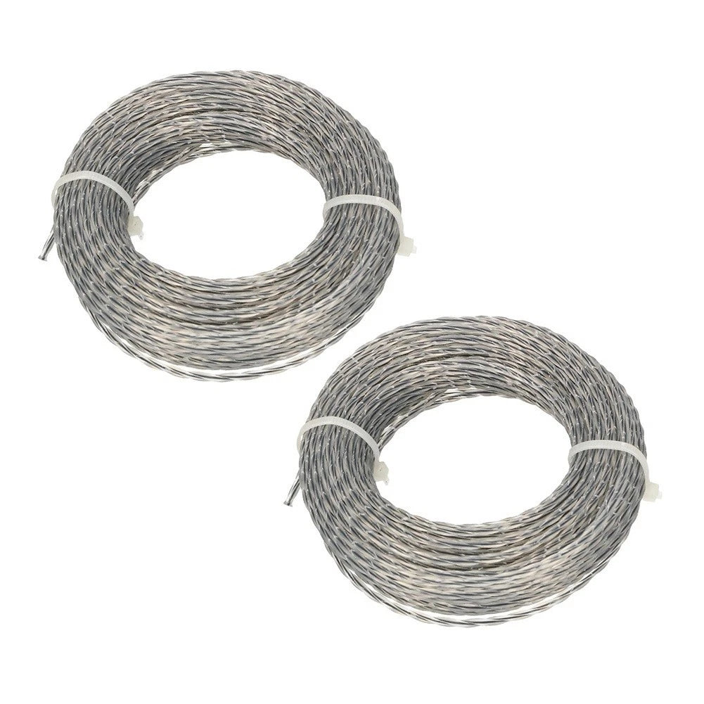 Set of 2 Core Reinforced Grass Trimmer Line 2.0-4.0mm x 10m Replacement Spool