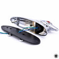 Chrome Front Fender Bonnet Eagle Head with Red LED Eyes for Motorcycle