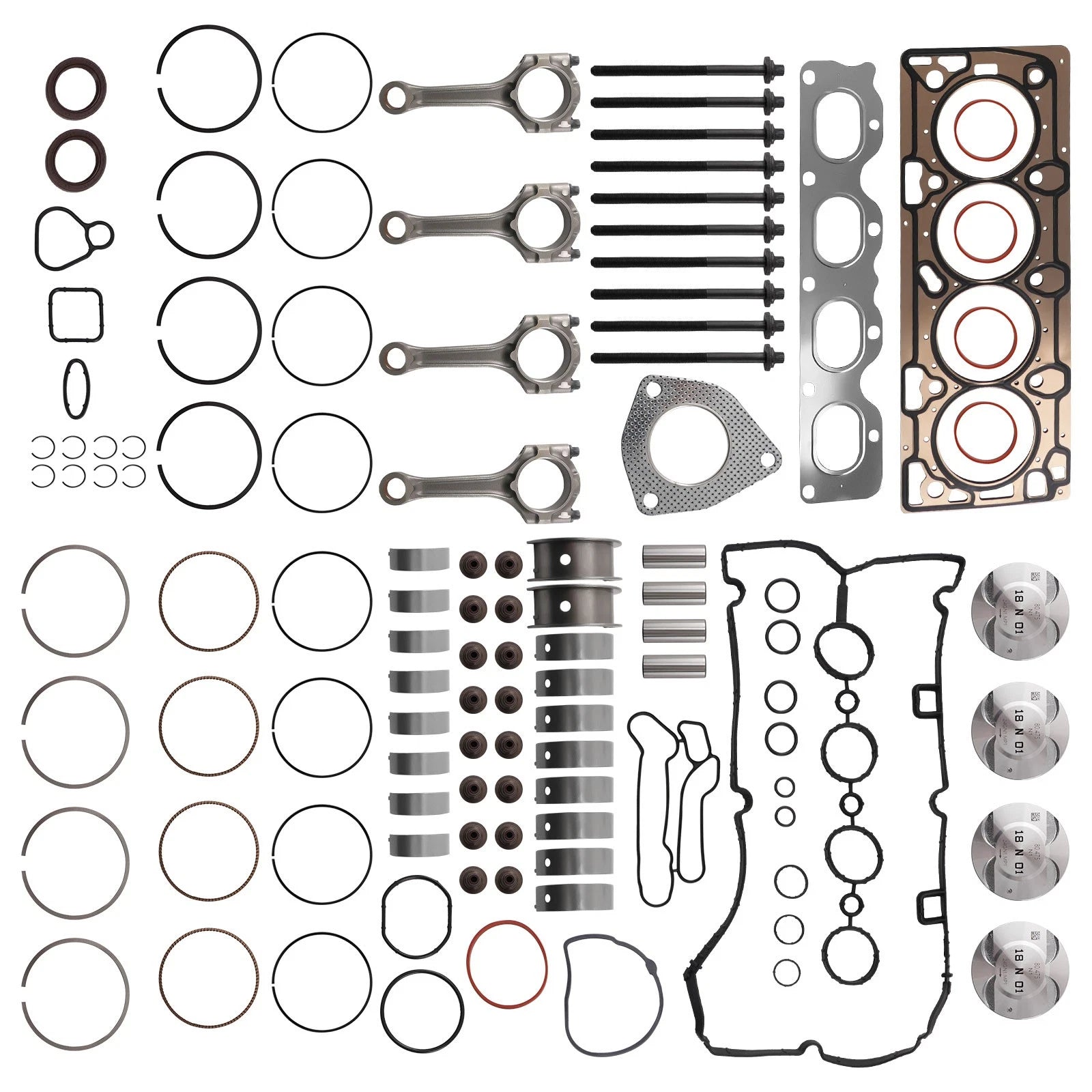Engine Rebuild Parts for 12-17 Chevrolet Cruze 1.8L (Gasket, Pistons, Bearings)