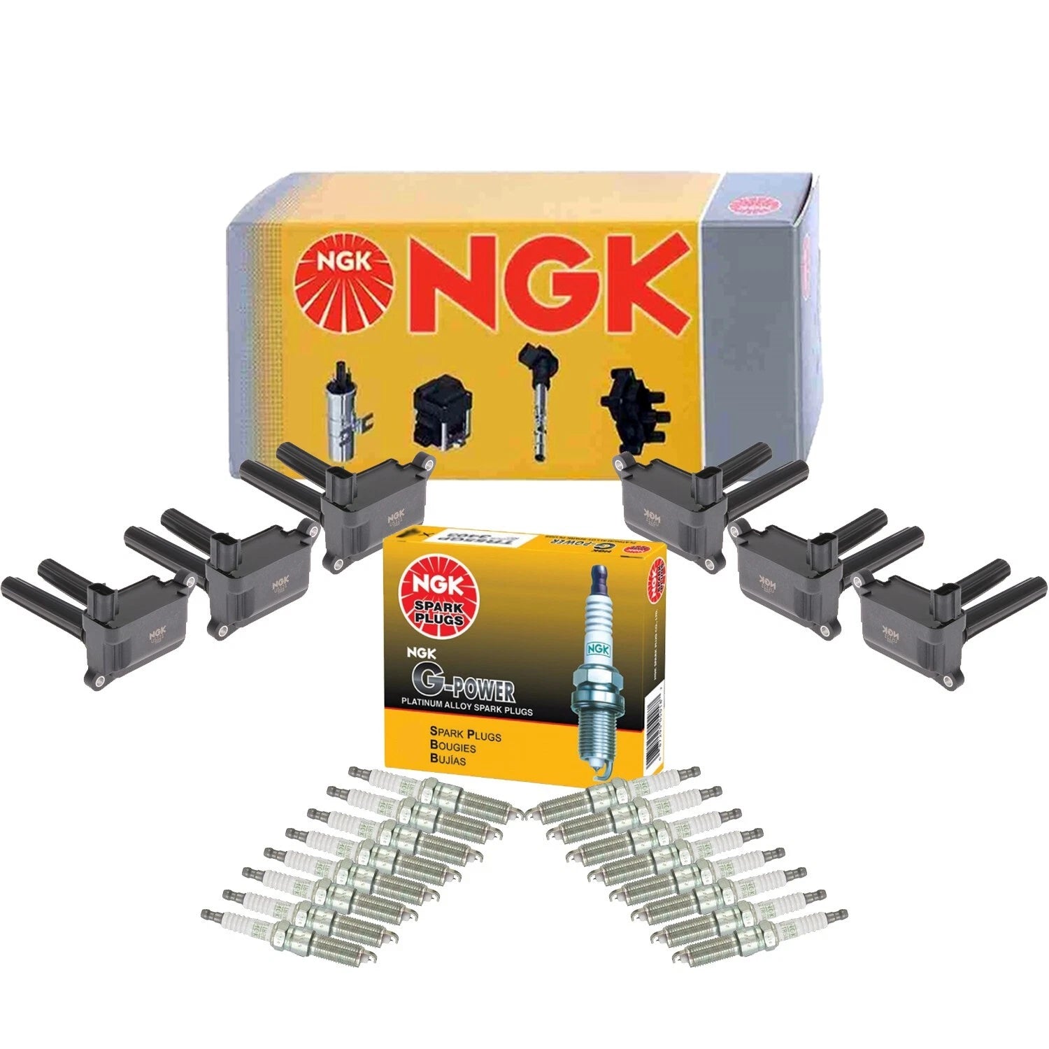 Set of 8 Ignition Coils & 16 G-Power Platinum Spark Plugs for Chrysler Dodge Jeep