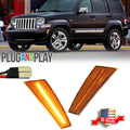 2X Amber Lens LED Front Bumper Side Marker Light for Jeep Liberty (2008–2012)