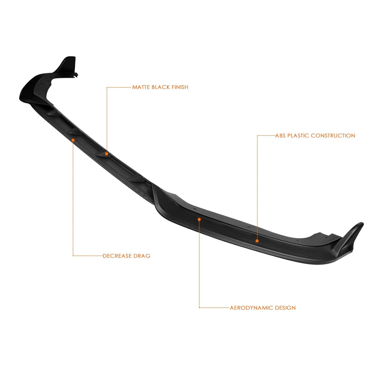 Matte Black Front Bumper Body Kit Lower Splitter Spoiler Lip for Honda Fit (2018–2020)