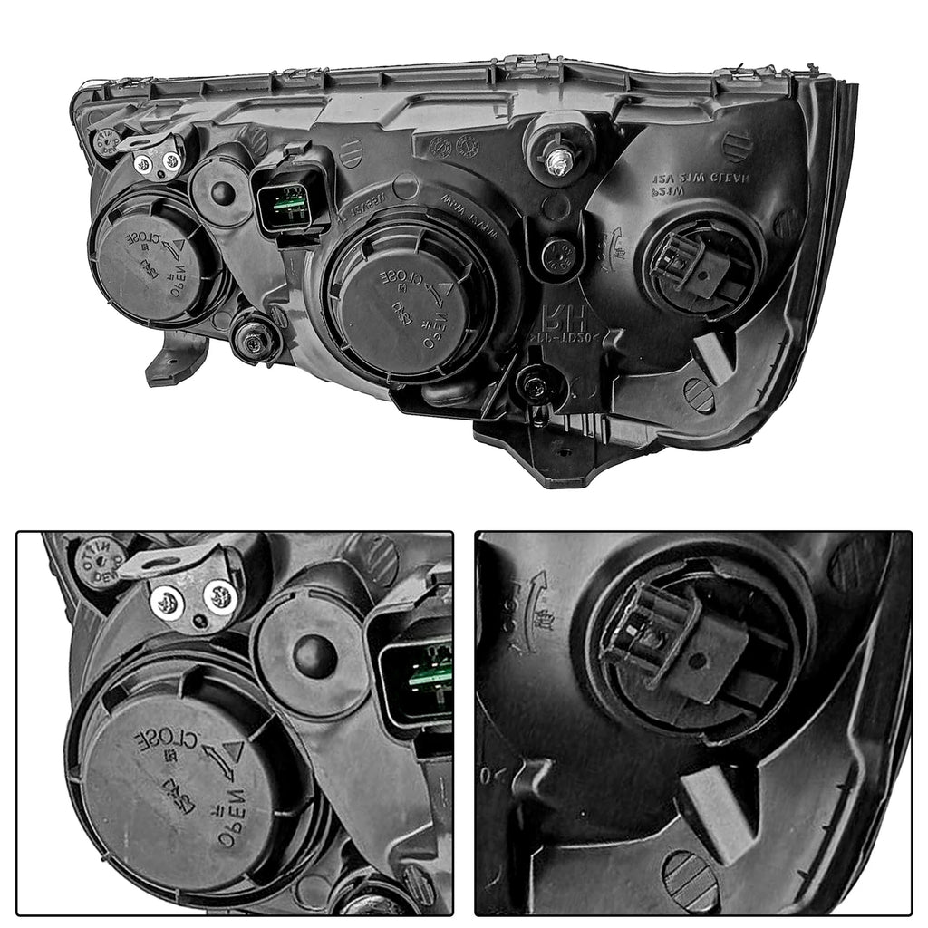 Set of 2 Black Headlights for Hyundai Elantra (2004-2006)