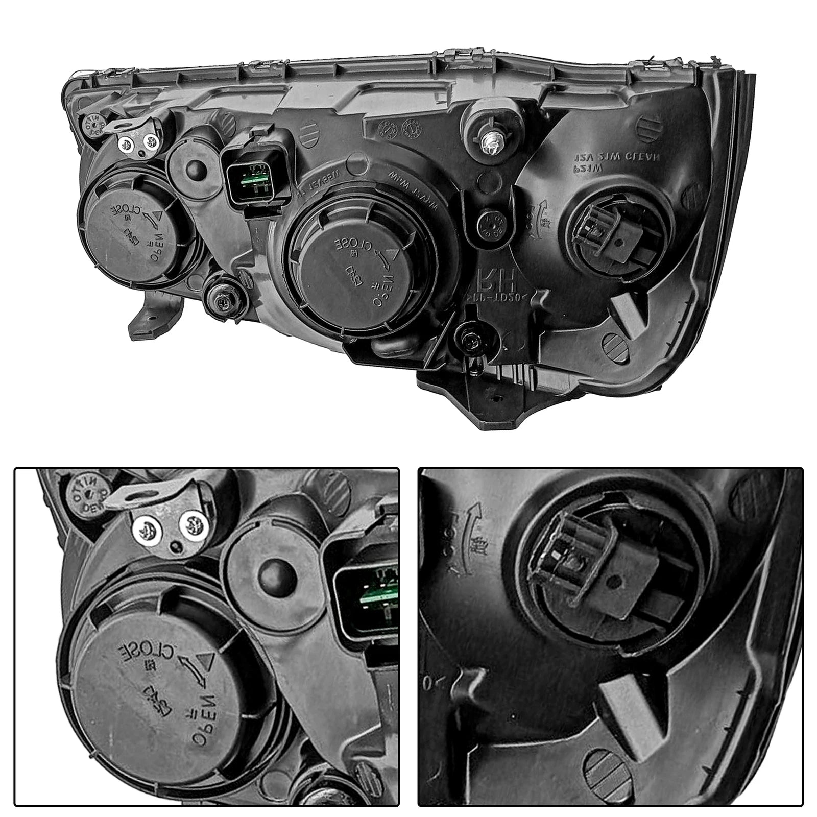 Set of 2 Black Headlights for Hyundai Elantra (2004-2006)