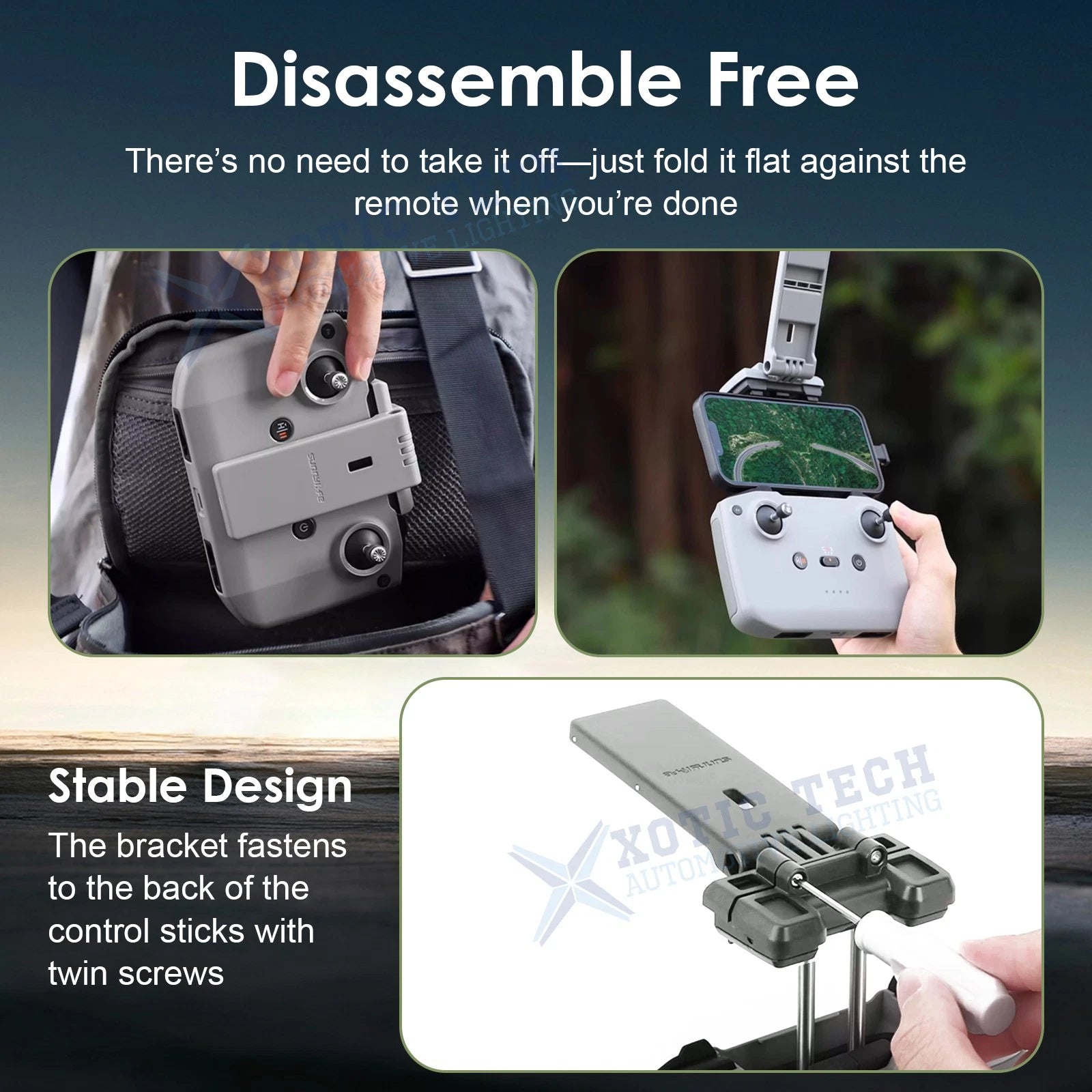 ABS Remote Controller Tablet Holder Bracket for DJI Mini 2/Air 2S (2020-2024)