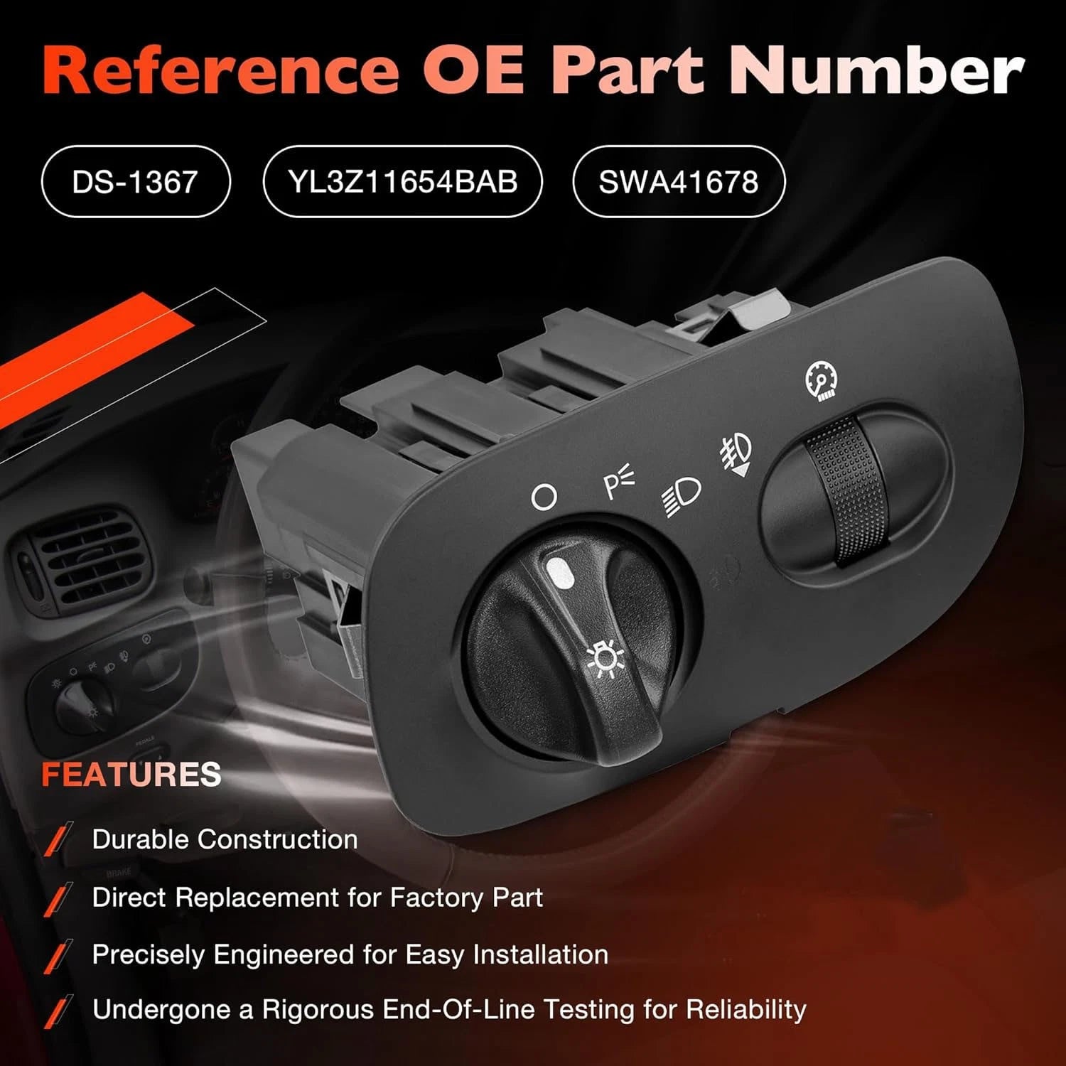 Headlight Switch with Fog Light Function for Ford F-150 Heritage (2000-2004)
