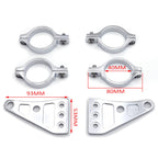 2X Billet Aluminum Headlight Fork Mounting Brackets for 41mm Forks (2010–2023)