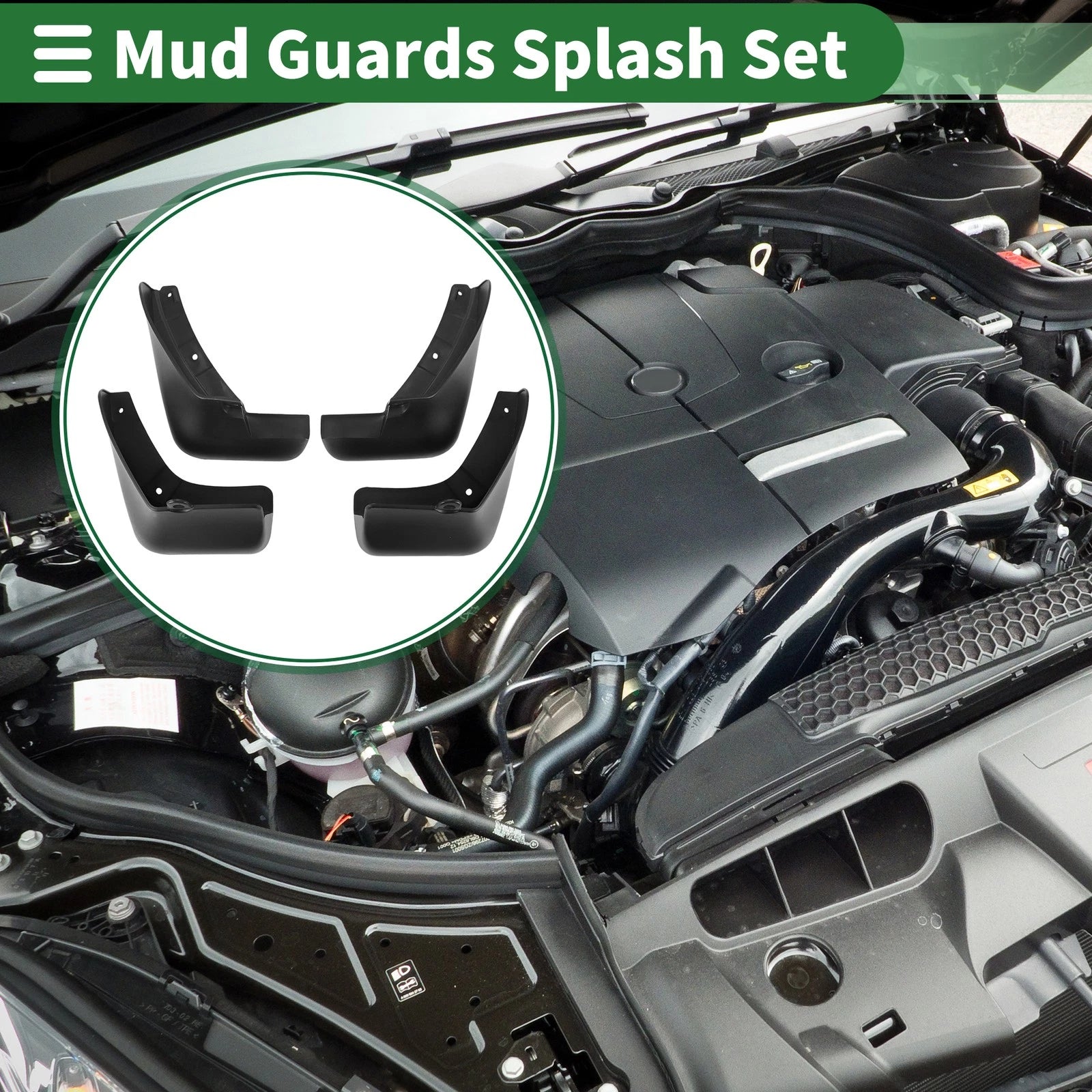 Set of 4 Mud Flaps Splash Guards for Nissan Leaf (2011–2016)