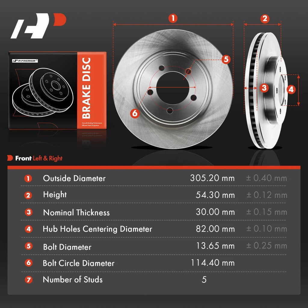 Front Disc Brake Rotors for Ford Explorer Mercury Mountaineer (2006–2010)