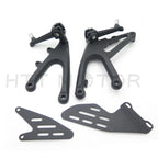 Set of 2 Black Front Rider Foot Pegs Bracket Kit for Yamaha YZF R1 (2007–2008)