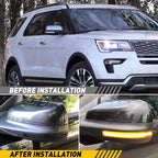 Sequential LED Smoked Side Mirror Turn Signal Lights for Ford Explorer (2011–2019)