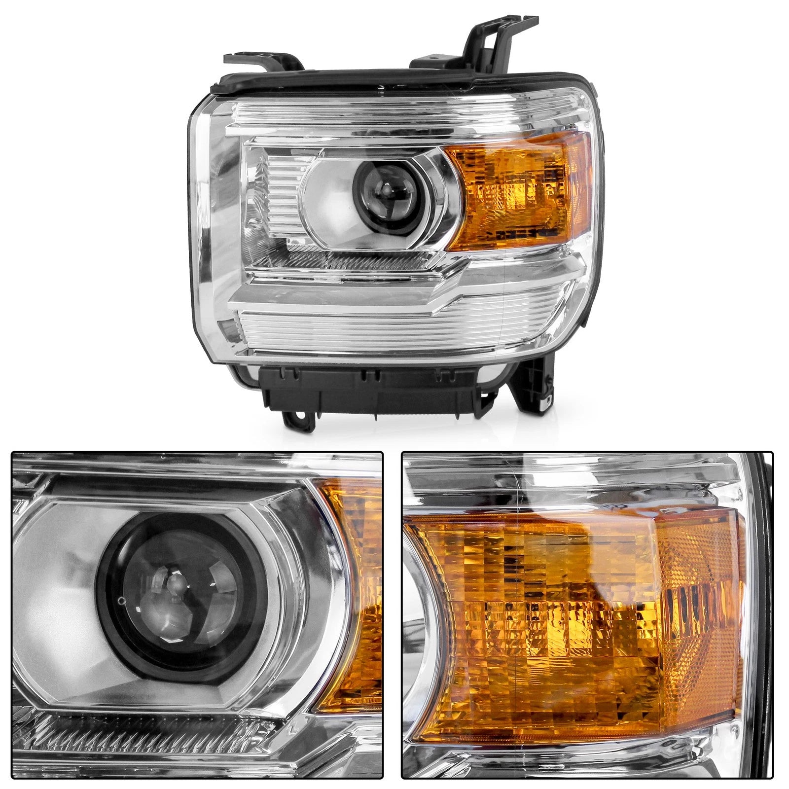 Pair Headlights for GMC Sierra 1500 2014-2018, 2500 HD 2015-2019, 3500 HD