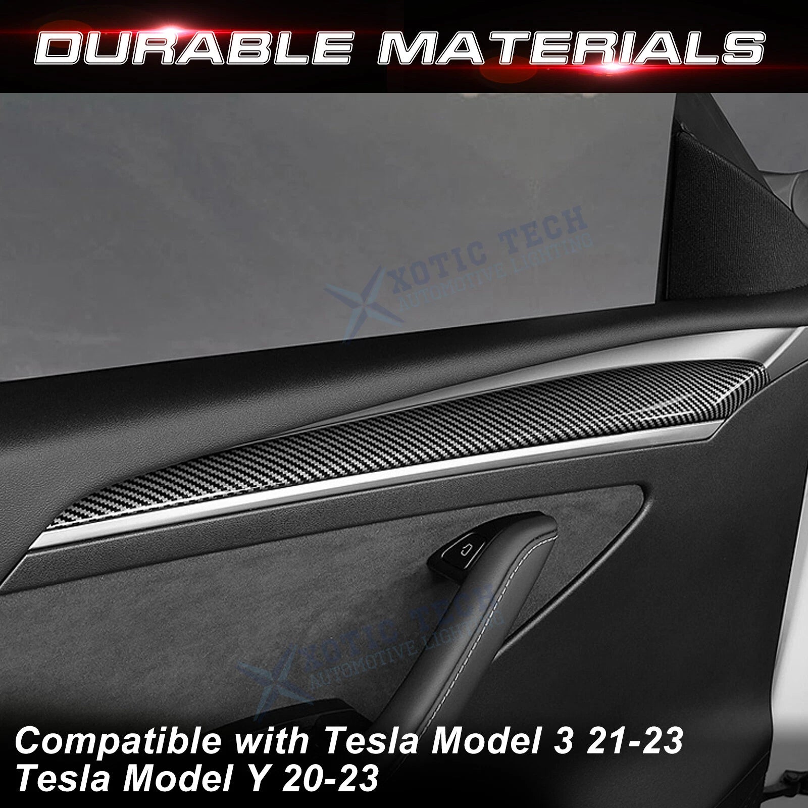 Front Door Panel Trim for Tesla Model Y (2020–2025) & Model 3 (2021–2023)